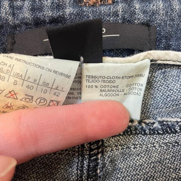 MaxMara Weekend Low Rise Flare Jeans Sz 8 Side Stripe Medium Wash Denim - Picture 4 of 10